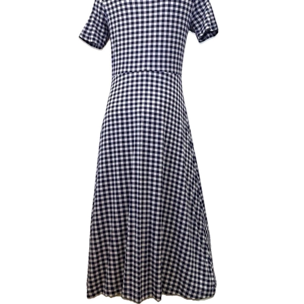 Draper James Tammy T Shirt Gingham Short-Sleeve Maxi Dress - Navy and White - Picture 4 of 8